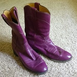 Justin purple cowboy boots